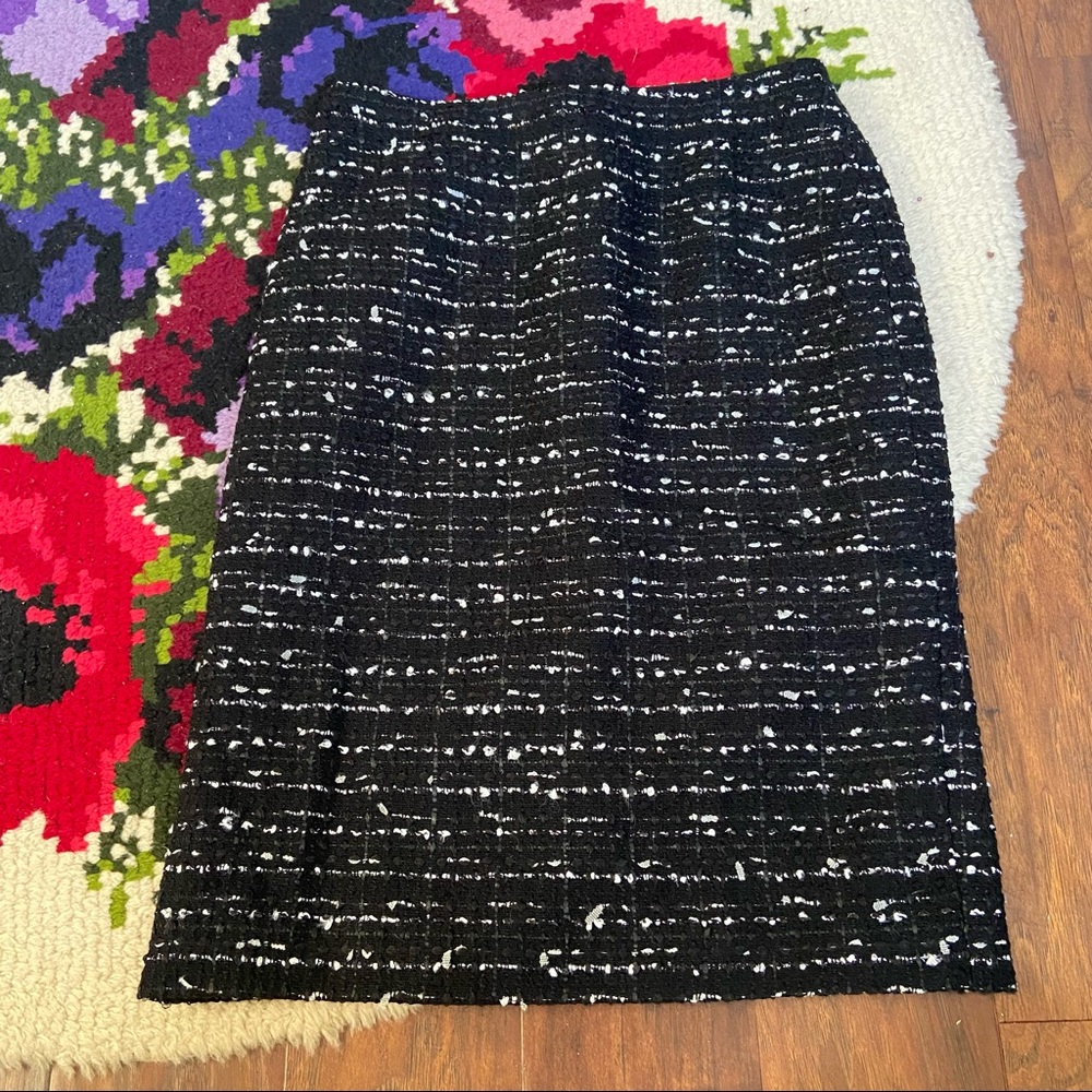 Michael Kors Collection Italian Black Tweed Pencil Skirt Size 8